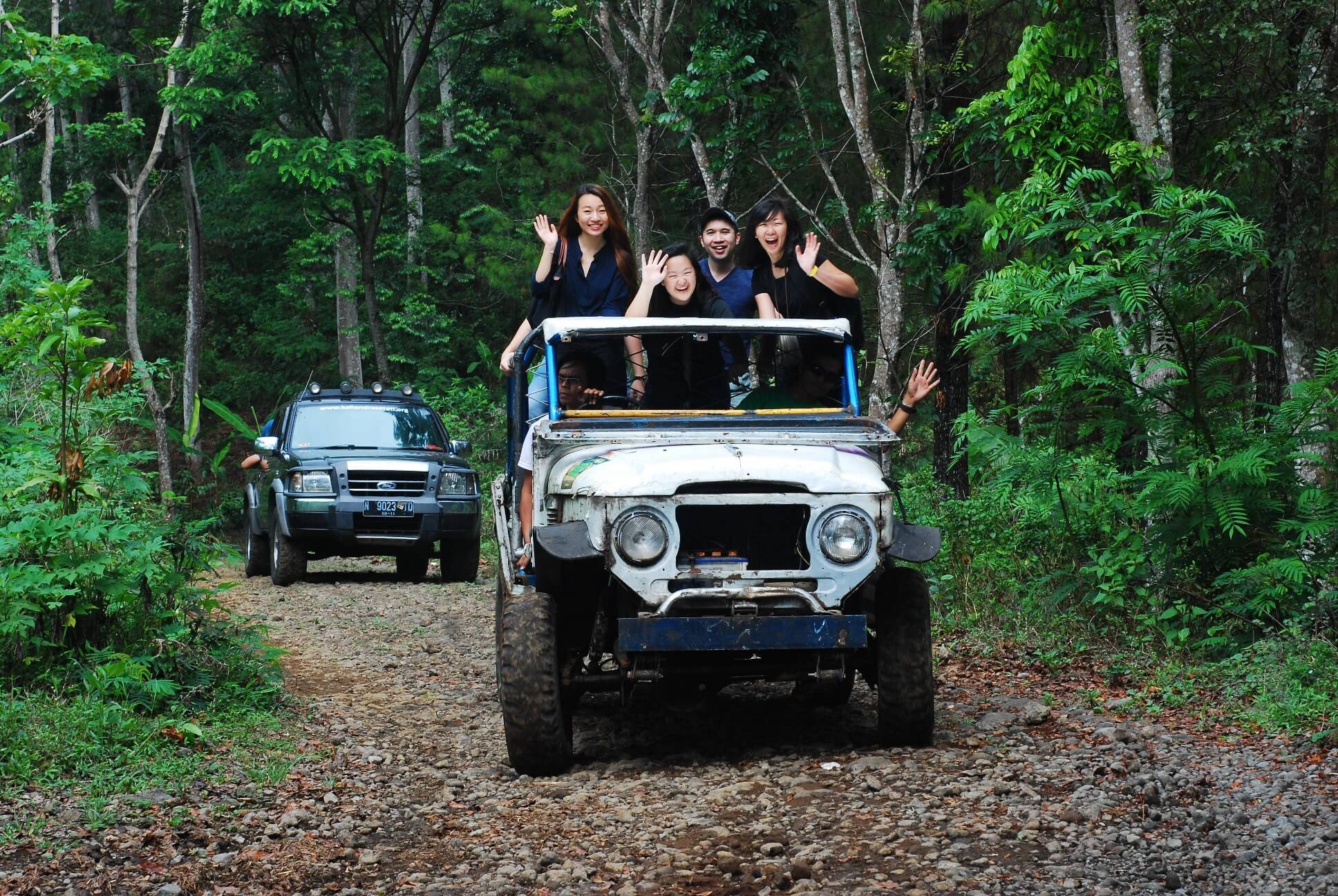 Kaliandra resort organic farm jeep off road happy people